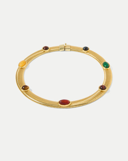 Embellished Tubogas Collar Necklace in Gold Multi - Veronica Beard Customer Favorite