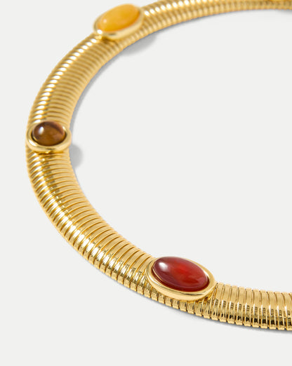 Embellished Tubogas Collar Necklace in Gold Multi - Veronica Beard Customer Favorite