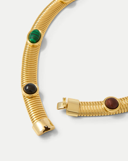 Embellished Tubogas Collar Necklace in Gold Multi - Veronica Beard Customer Favorite