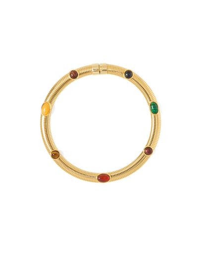 Embellished Tubogas Collar Necklace in Gold Multi - Veronica Beard Customer Favorite