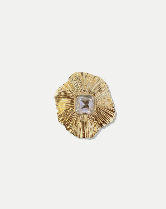 Gold Floral Brooch in Gold - Veronica Beard Value
