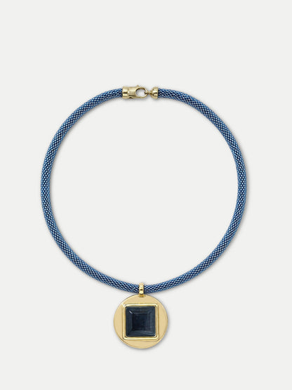Tiger’s Eye Beaded Necklace in Blue - Veronica Beard Deals