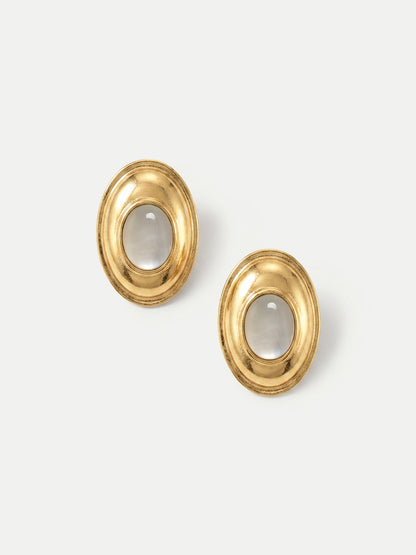 Cat’s Eye Cabochon Earring in Gold - Veronica Beard Trusted