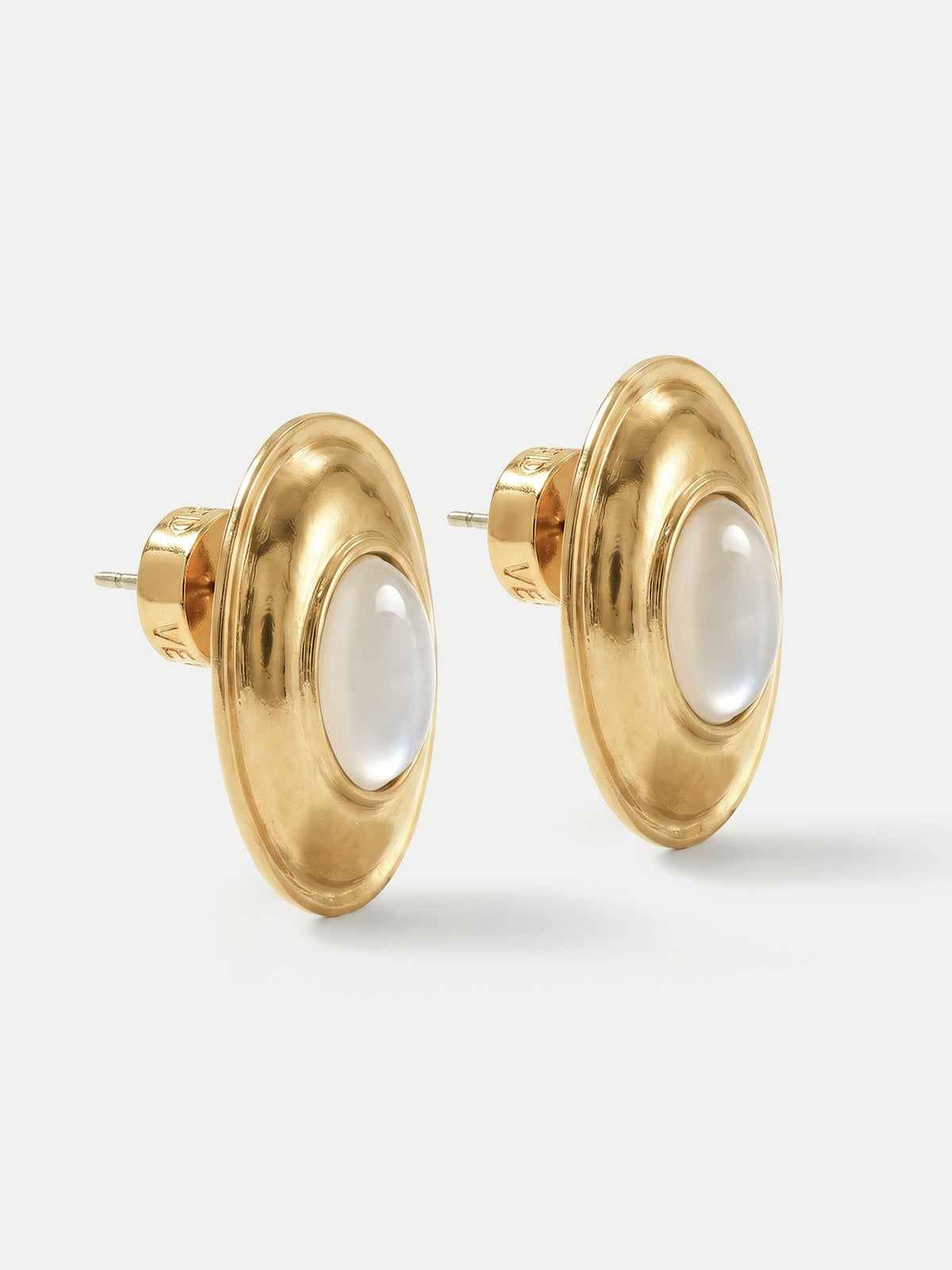 Cat’s Eye Cabochon Earring in Gold - Veronica Beard Trusted