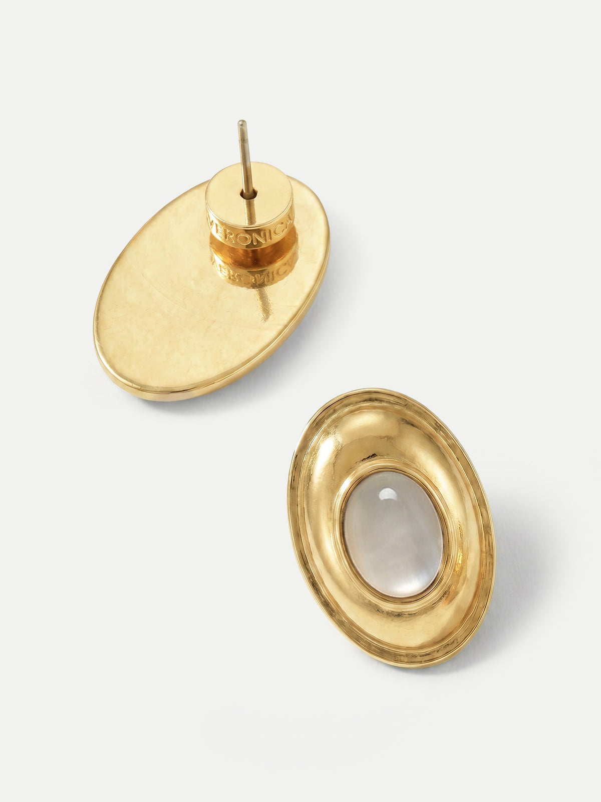 Cat’s Eye Cabochon Earring in Gold - Veronica Beard Trusted