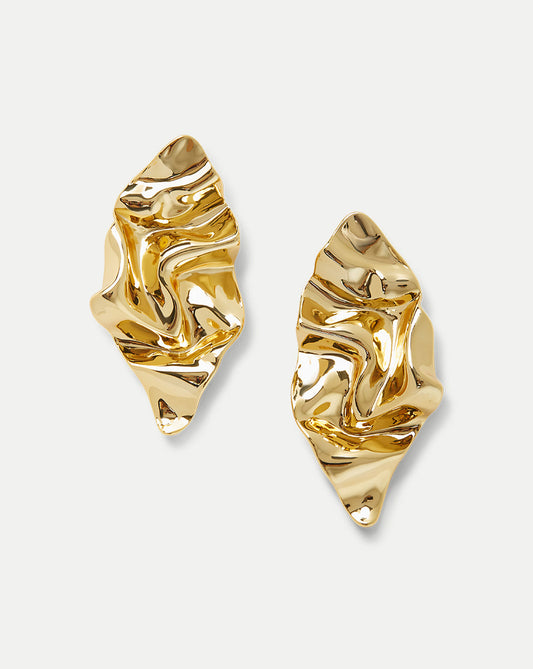 Crumpled Gold Earring in Gold - Veronica Beard Quality