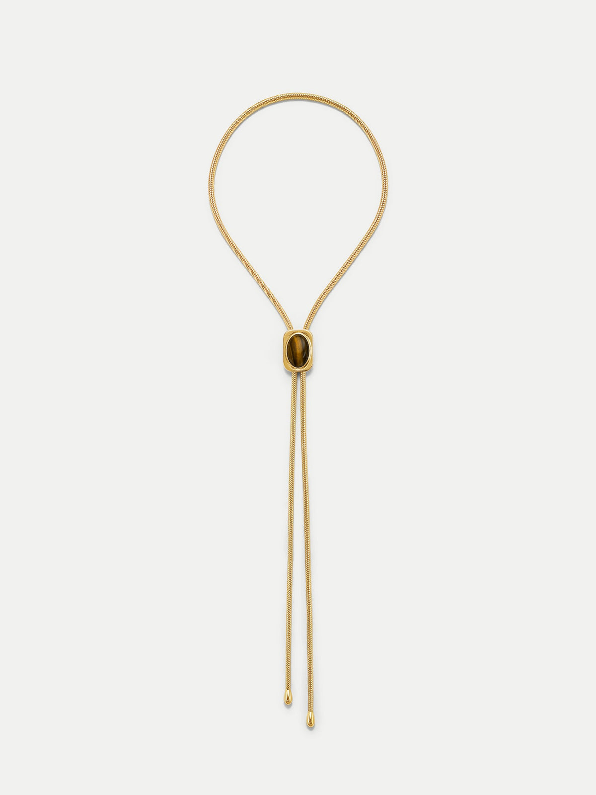 Tiger’s Eye Cabochon Bolo in Gold/Brown - Veronica Beard Premium