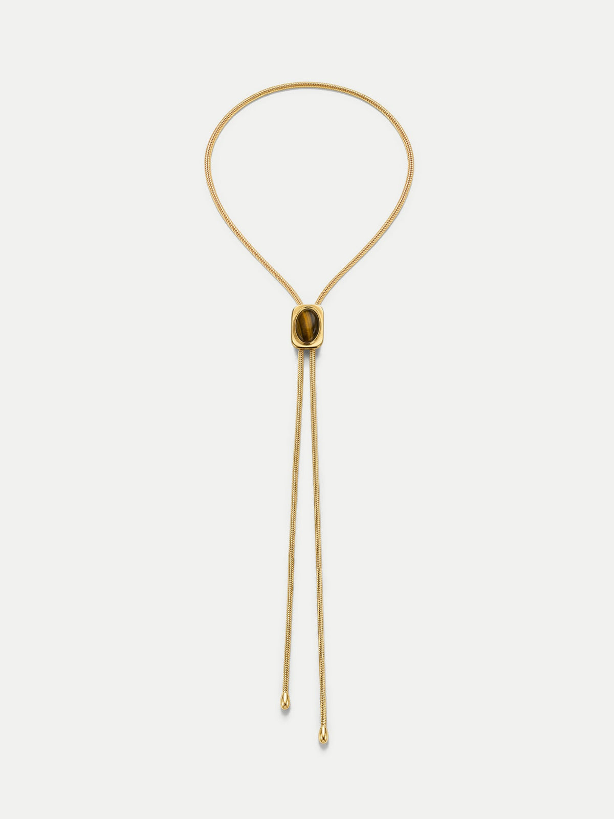 Tiger’s Eye Cabochon Bolo in Gold/Brown - Veronica Beard Premium