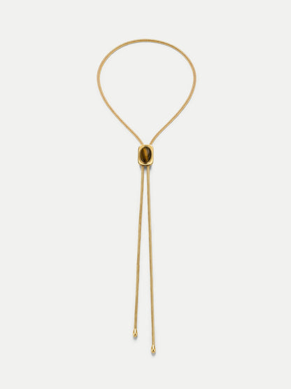 Tiger’s Eye Cabochon Bolo in Gold/Brown - Veronica Beard Premium