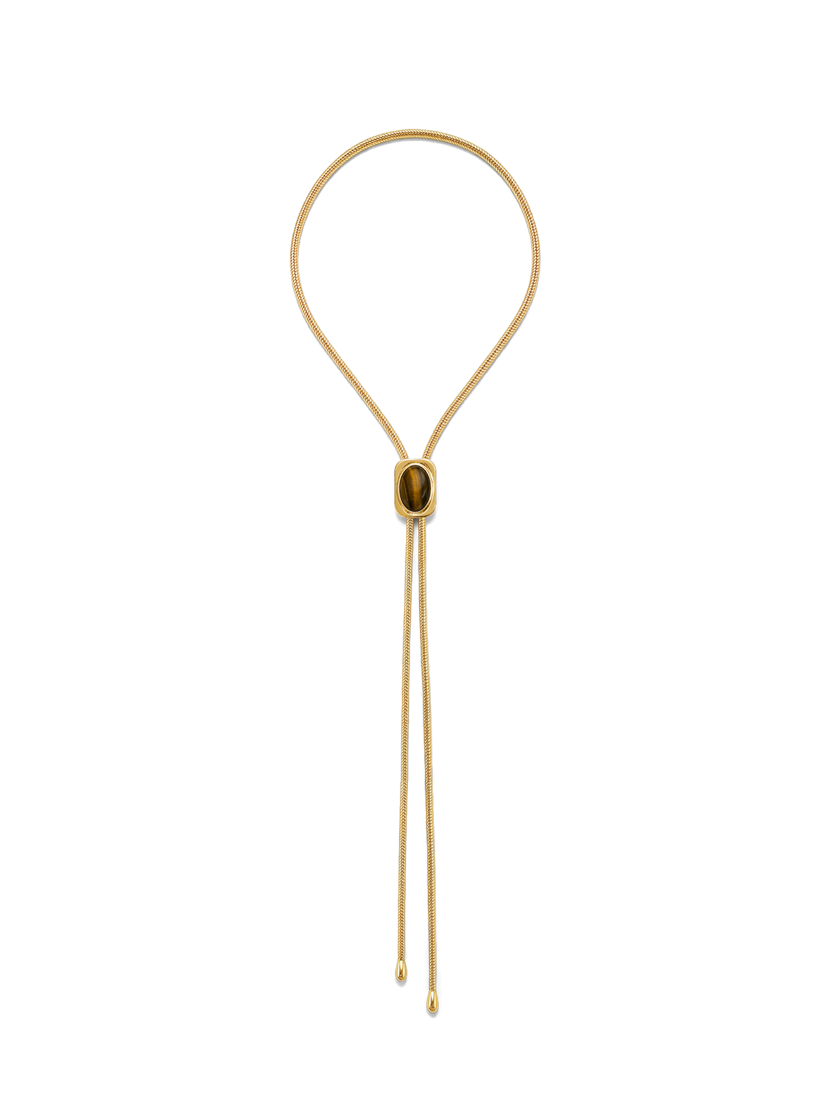 Tiger’s Eye Cabochon Bolo in Gold/Brown - Veronica Beard Premium