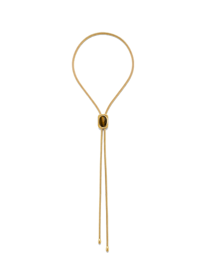 Tiger’s Eye Cabochon Bolo in Gold/Brown - Veronica Beard Premium