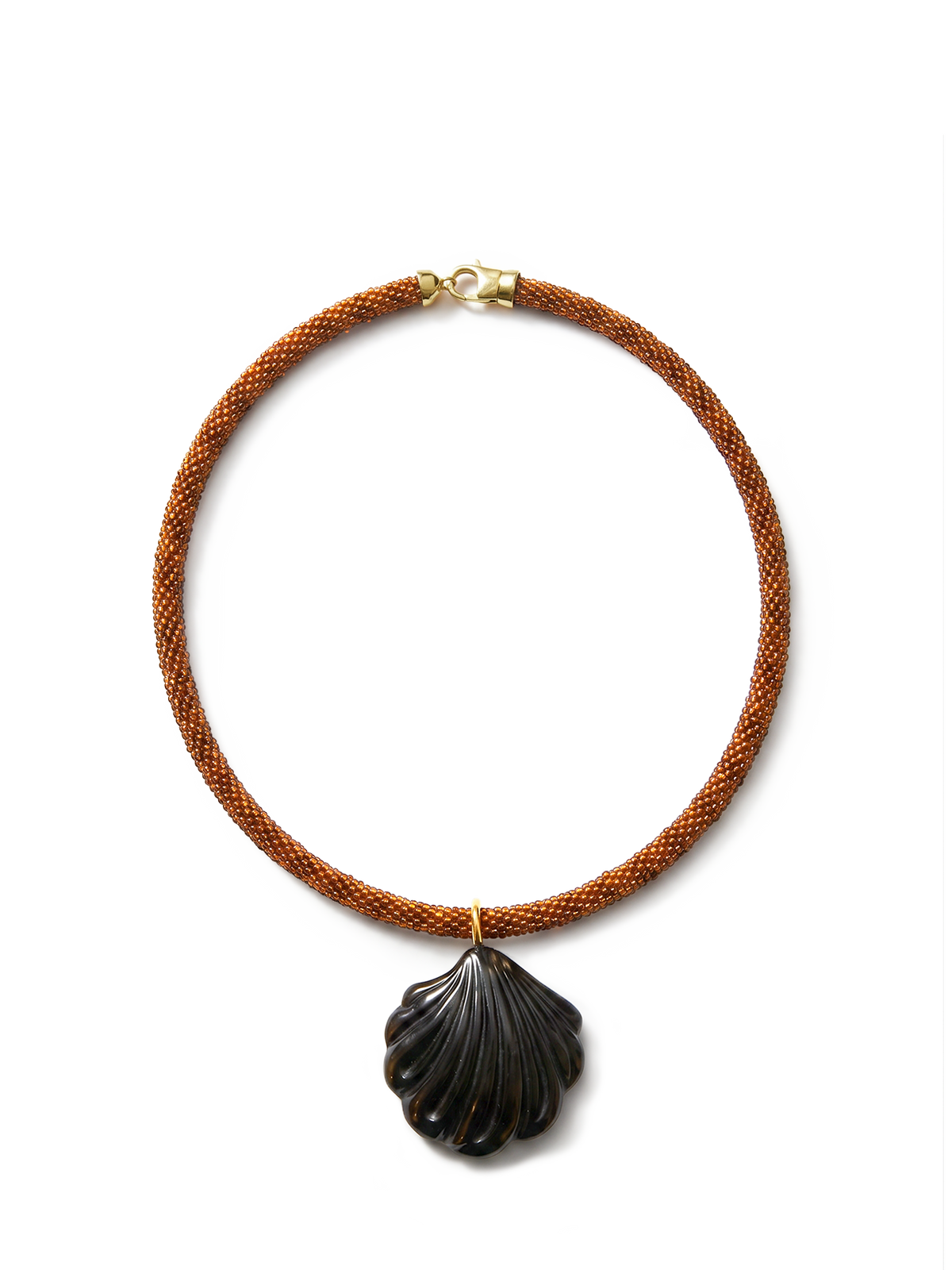 Scallop Shell Beaded Necklace in Brown/Black - Veronica Beard Everyday