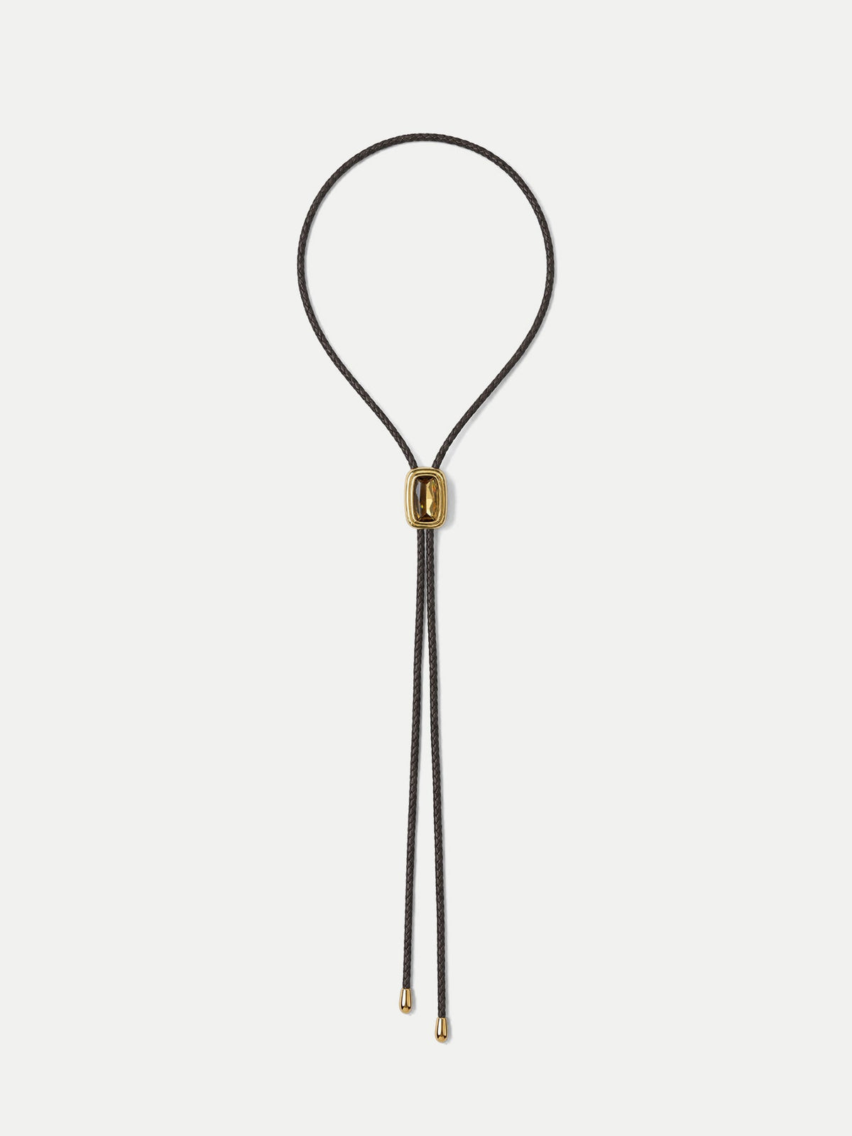 Braided Leather Bolo in Gold/Brown - Veronica Beard Classic