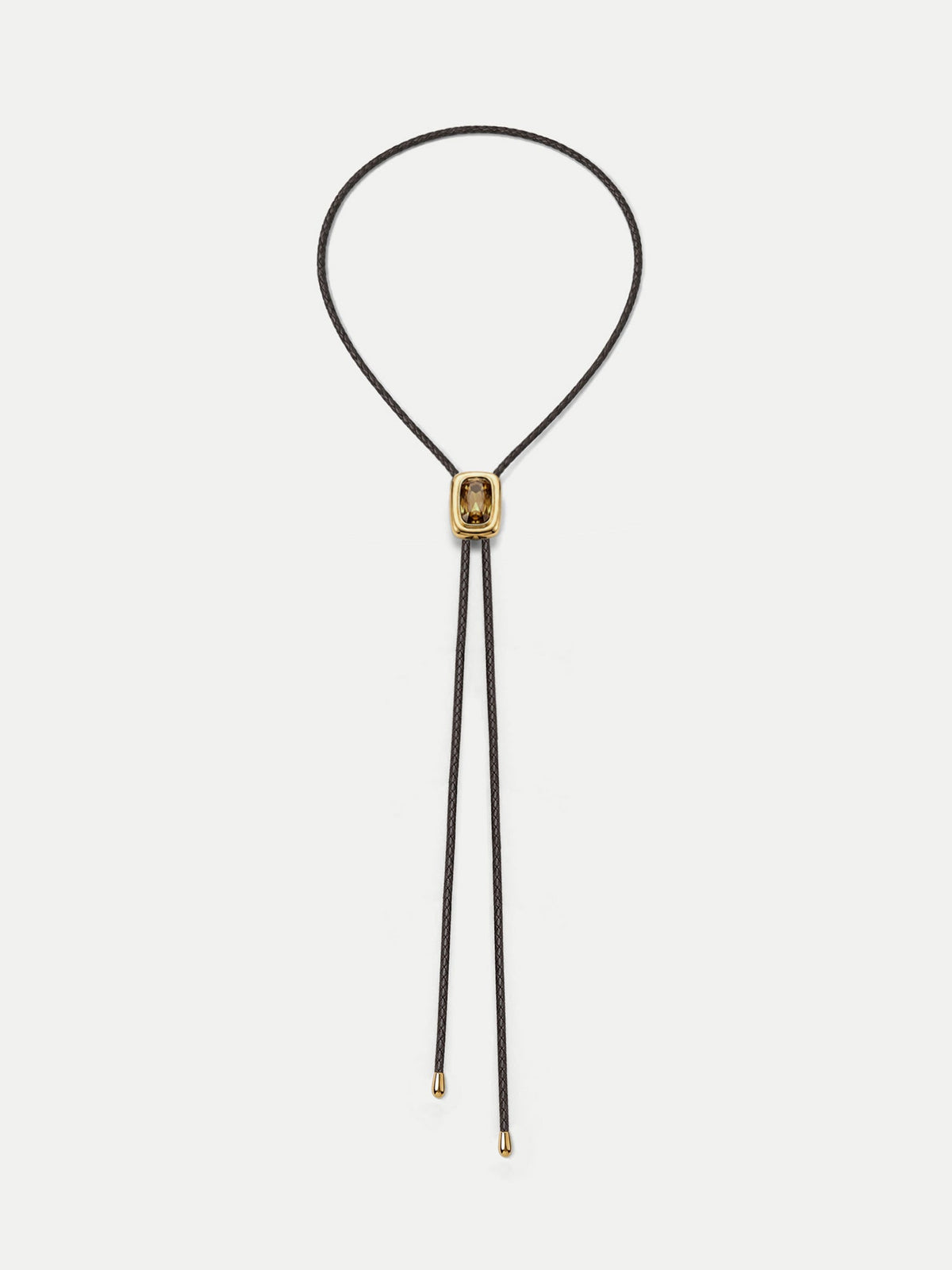 Braided Leather Bolo in Gold/Brown - Veronica Beard Classic