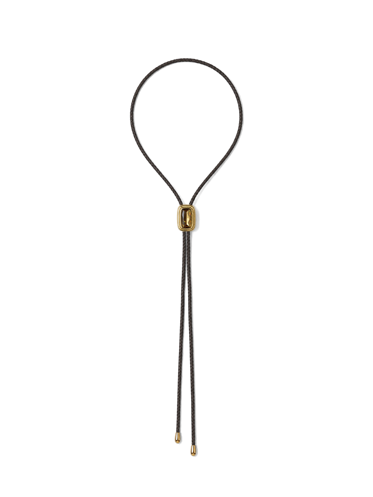 Braided Leather Bolo in Gold/Brown - Veronica Beard Classic