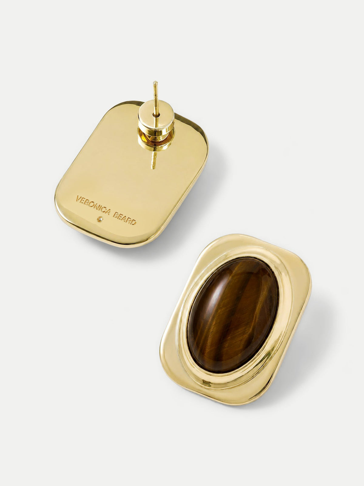 Tiger’s Eye Post Earring in Gold/Brown - Veronica Beard Customer Favorite
