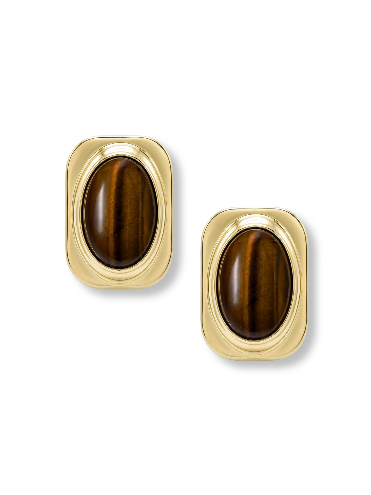 Tiger’s Eye Post Earring in Gold/Brown - Veronica Beard Customer Favorite