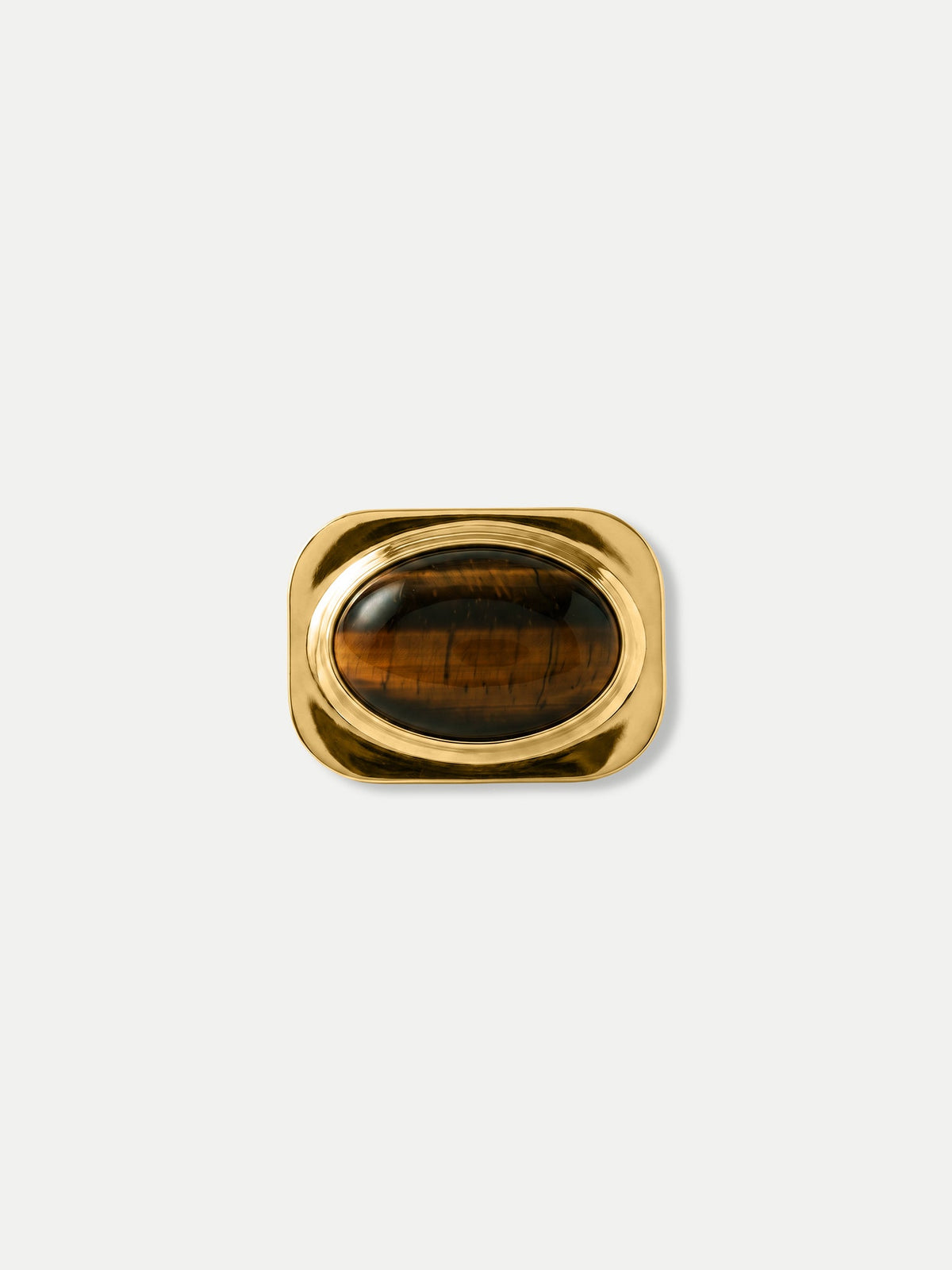 Tiger’s Eye Scarf Ring in Gold/Brown - Veronica Beard Everyday