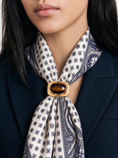 Tiger’s Eye Scarf Ring in Gold/Brown - Veronica Beard Everyday