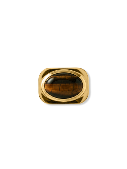 Tiger’s Eye Scarf Ring in Gold/Brown - Veronica Beard Everyday