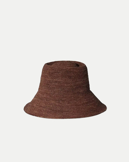 Felix Raffia Bucket Hat in Dark Brown - Veronica Beard Deals