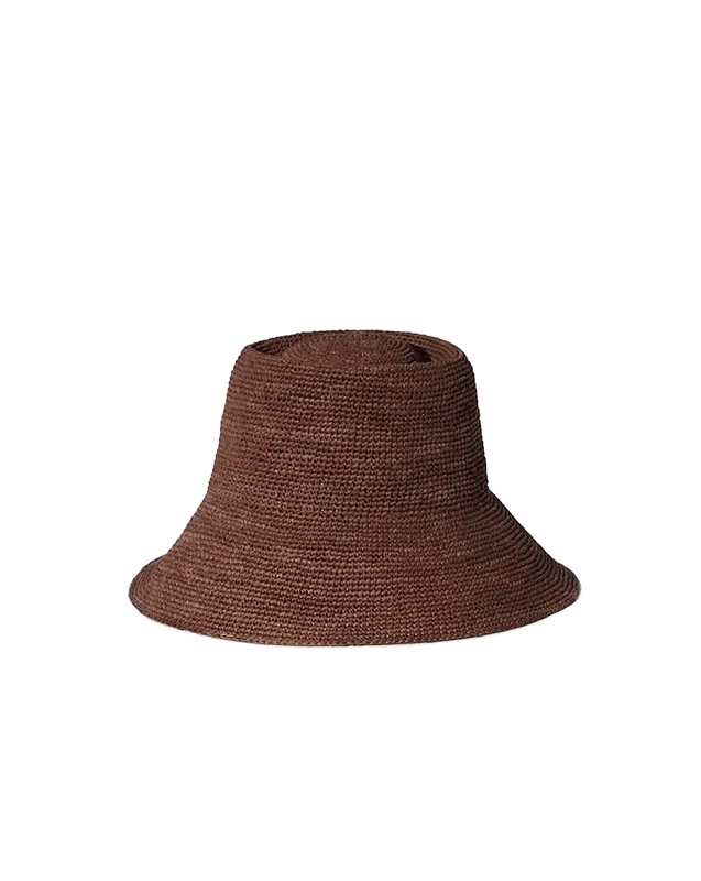 Felix Raffia Bucket Hat in Dark Brown - Veronica Beard Deals