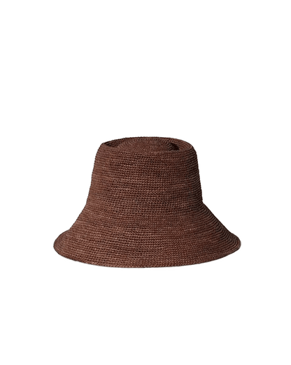 Felix Raffia Bucket Hat in Dark Brown - Veronica Beard Deals