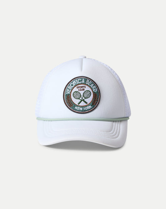 Veronica Beard Sports Club Trucker Hat in White/Green - Veronica Beard Top Pick