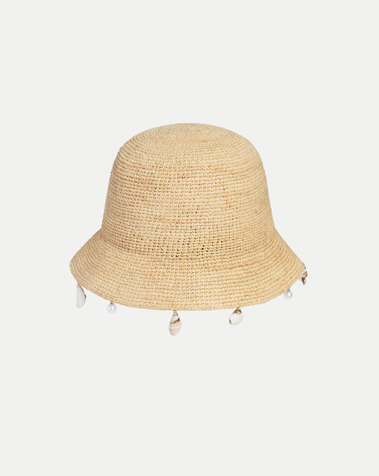 Le Bop Shell Raffia Hat in Tan - Veronica Beard Popular