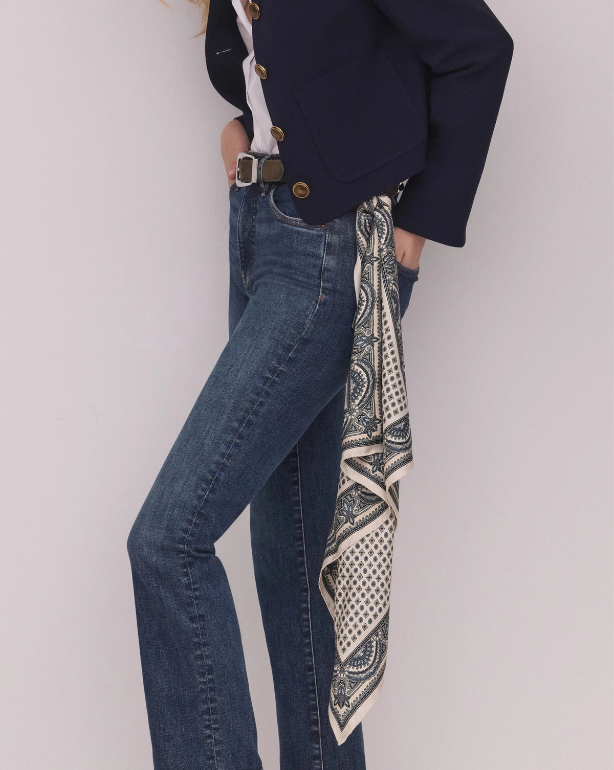 Sava Silk-Blend Scarf in Ecru Multi - Veronica Beard Great Value