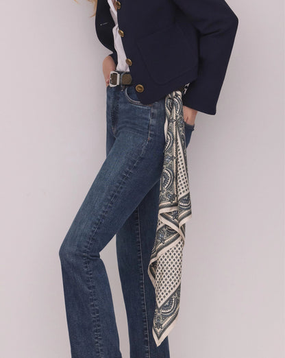 Sava Silk-Blend Scarf in Ecru Multi - Veronica Beard Great Value