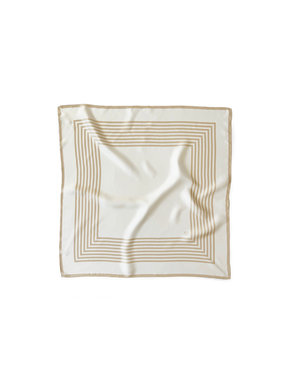 Silk Striped Scarf in White Sand - Veronica Beard Value