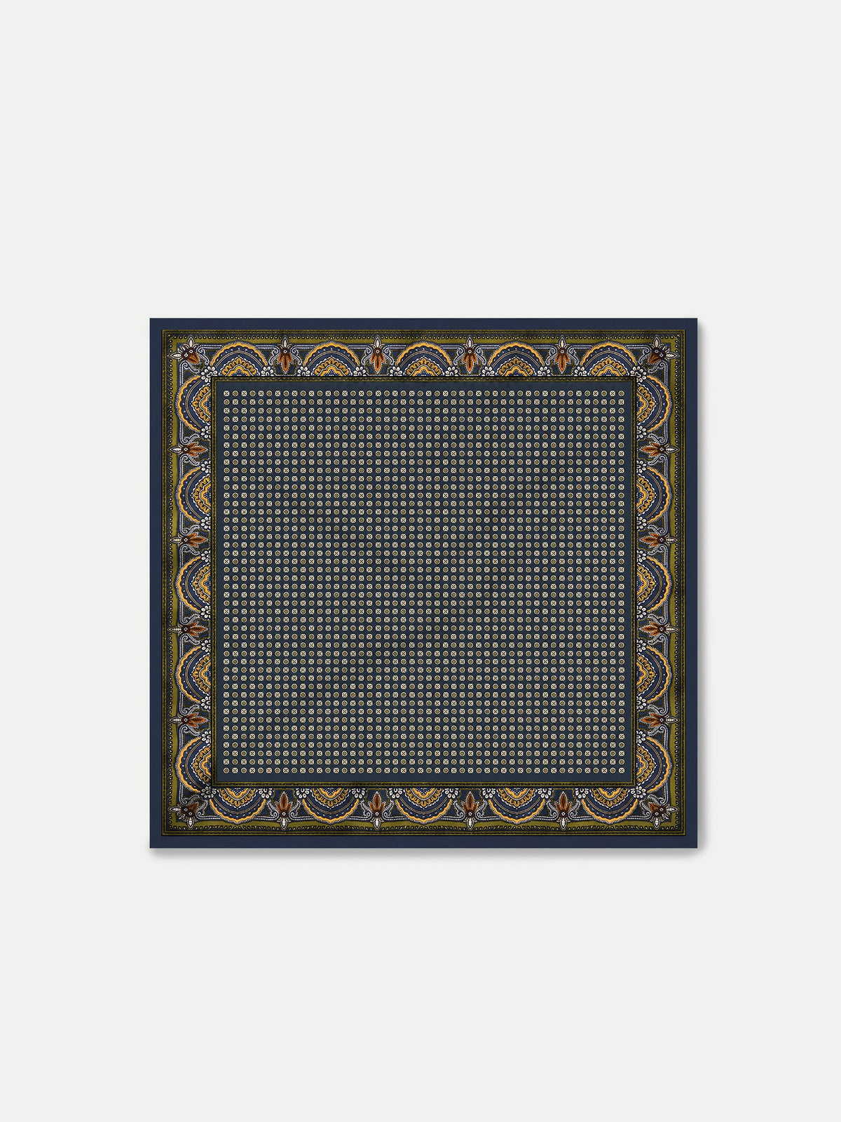 Sava Silk-Blend Scarf in Heritage Navy Multi - Veronica Beard Value