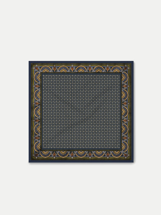 Sava Silk-Blend Scarf in Heritage Navy Multi - Veronica Beard Value