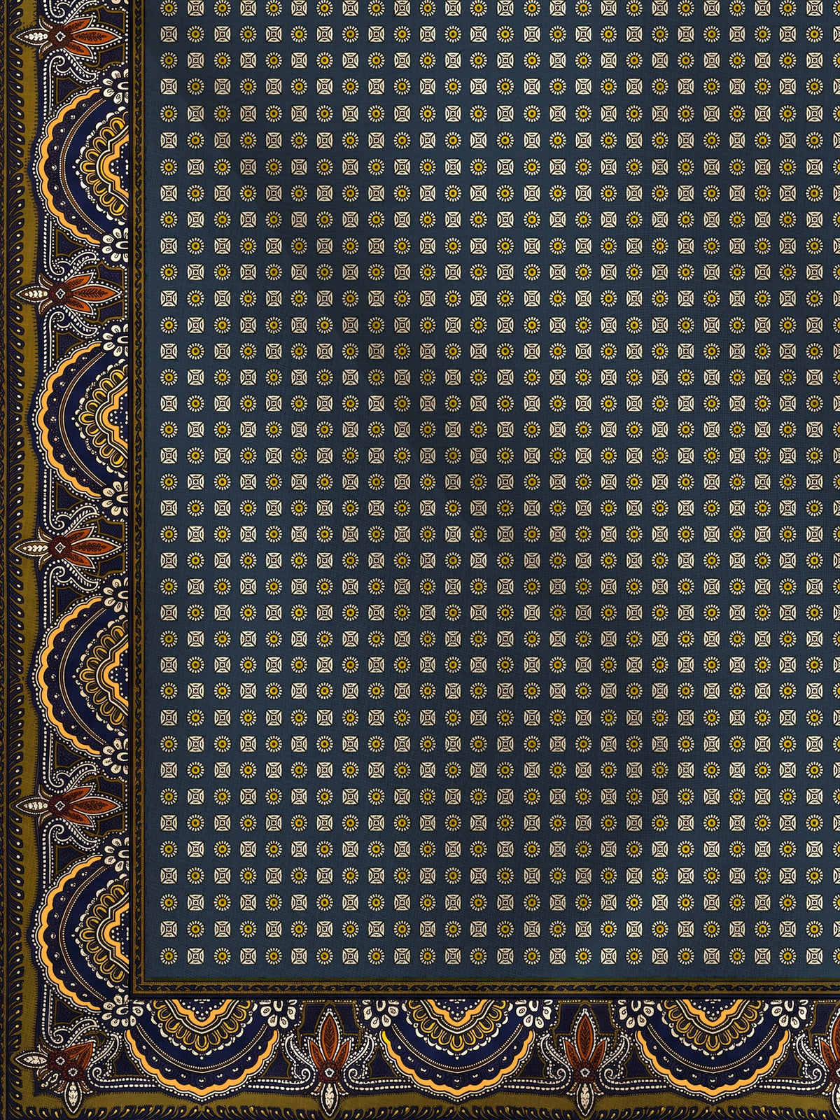 Sava Silk-Blend Scarf in Heritage Navy Multi - Veronica Beard Value