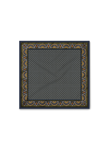 Sava Silk-Blend Scarf in Heritage Navy Multi - Veronica Beard Value