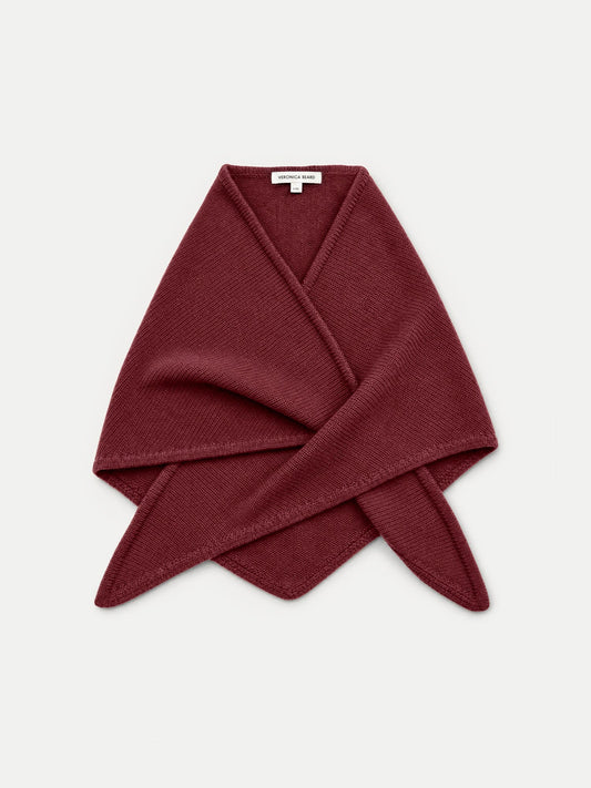 Drezel Merino Wool-Cashmere Scarf in Burgundy - Veronica Beard New