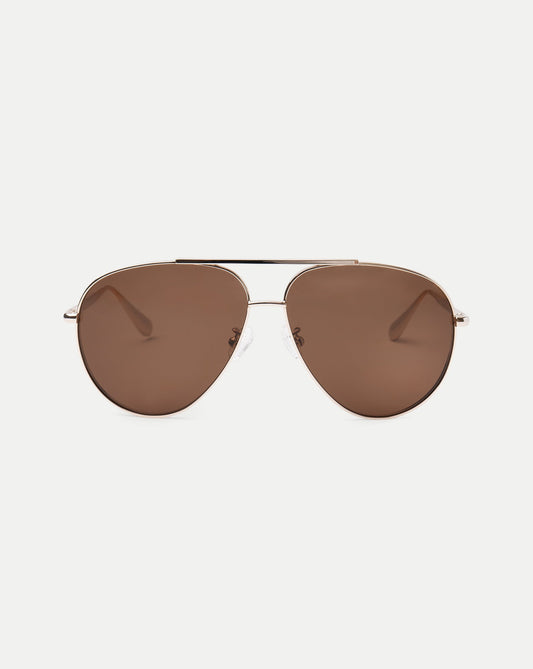 The Flare Aviator Sunglasses in Dark Brown - Veronica Beard Everyday