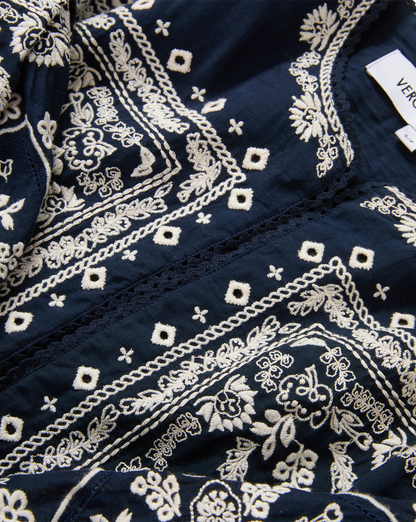Drake Embroidered Jacket in Navy - Veronica Beard Essential