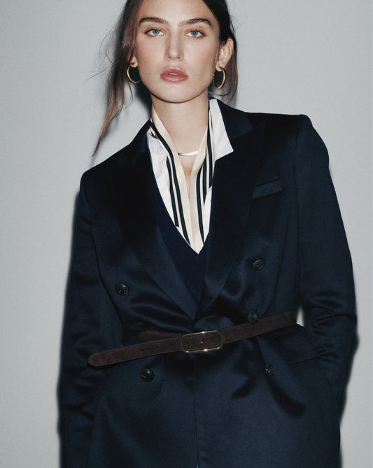 Ellette Dickey Jacket in Navy - Veronica Beard Quality