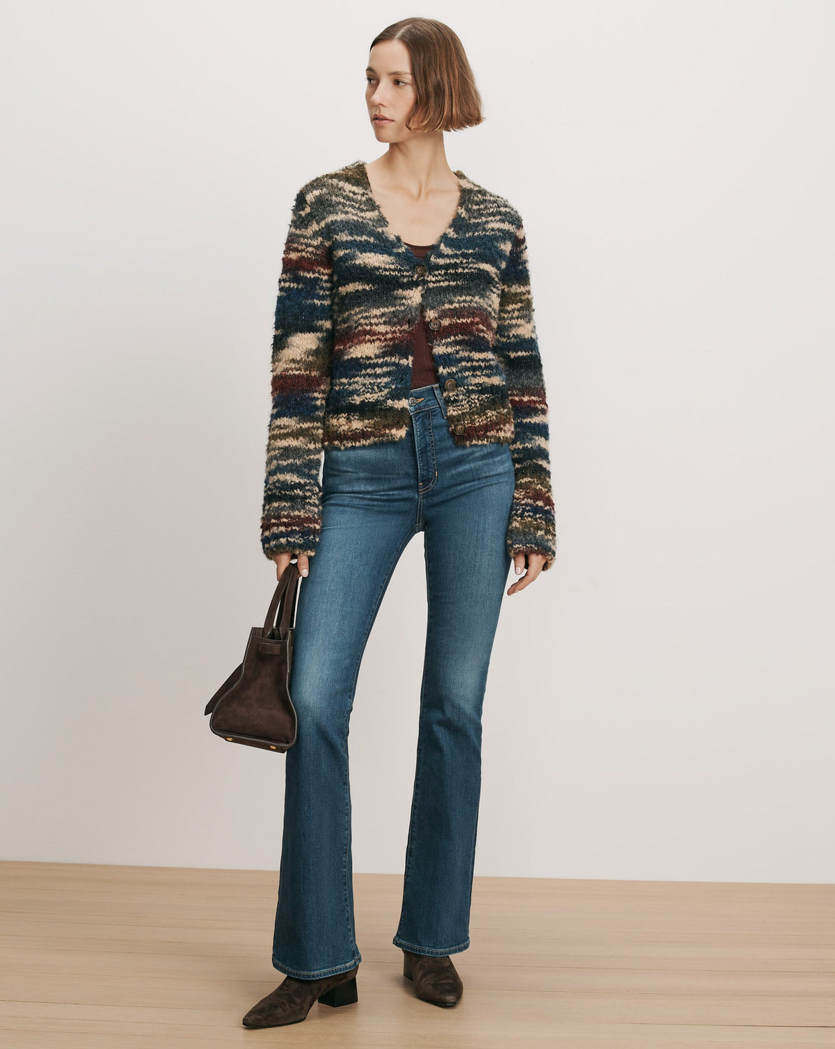 Monae Cardigan in Teal Bouclé - Veronica Beard Customer Favorite