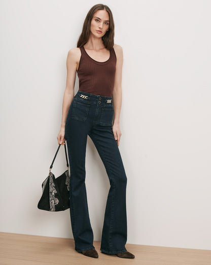 Birke Merino Wool Tank Top in Burgundy - Veronica Beard New