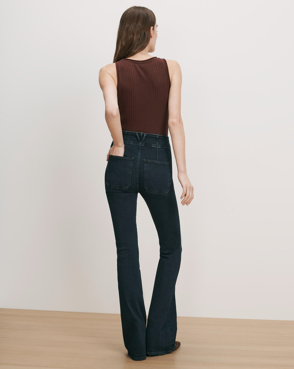 Birke Merino Wool Tank Top in Burgundy - Veronica Beard New