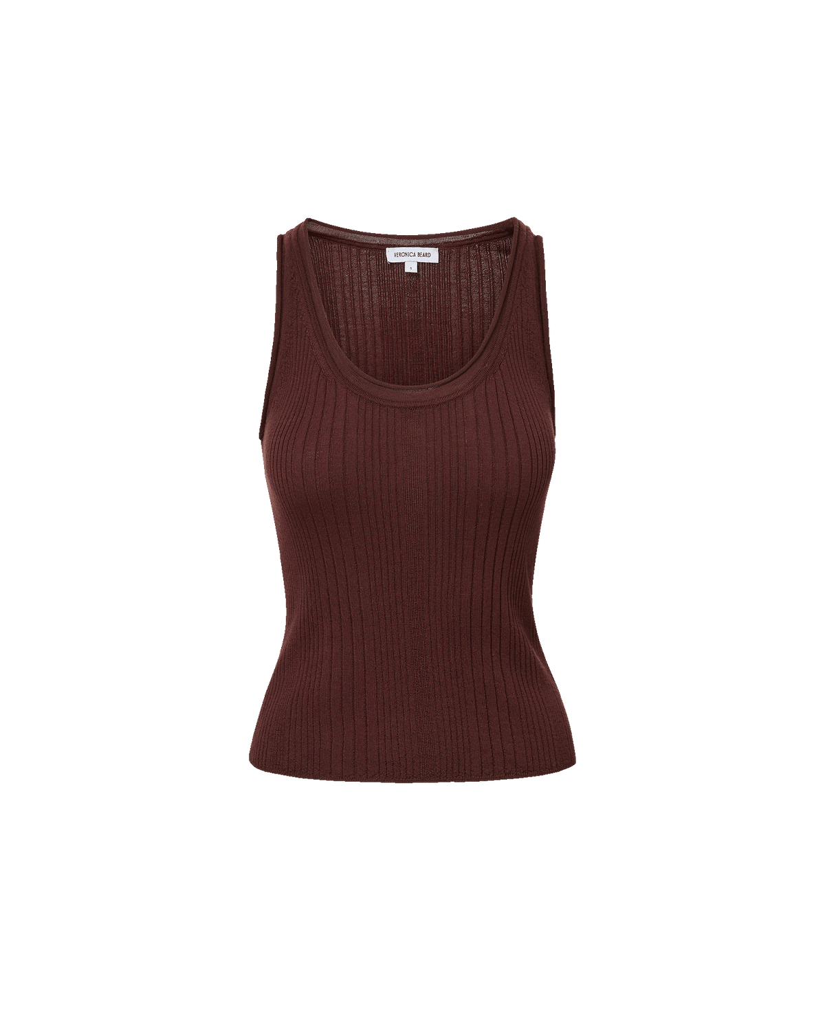 Birke Merino Wool Tank Top in Burgundy - Veronica Beard New