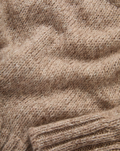 Andi Mock-Neck Sweater in Marled Oatmeal Mohair - Veronica Beard Classic