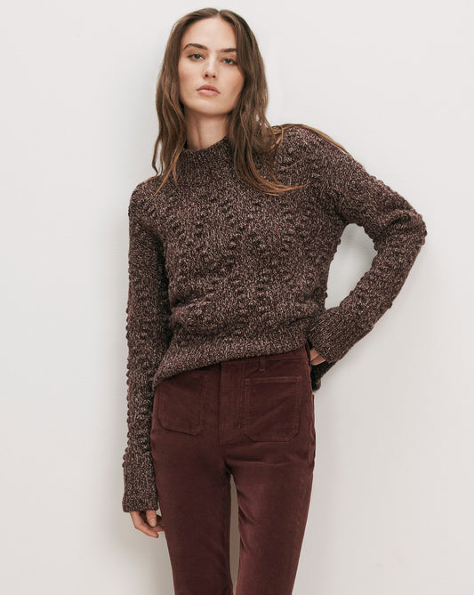 Tati Wool-Blend Sweater in Burgundy Multi - Veronica Beard Featured