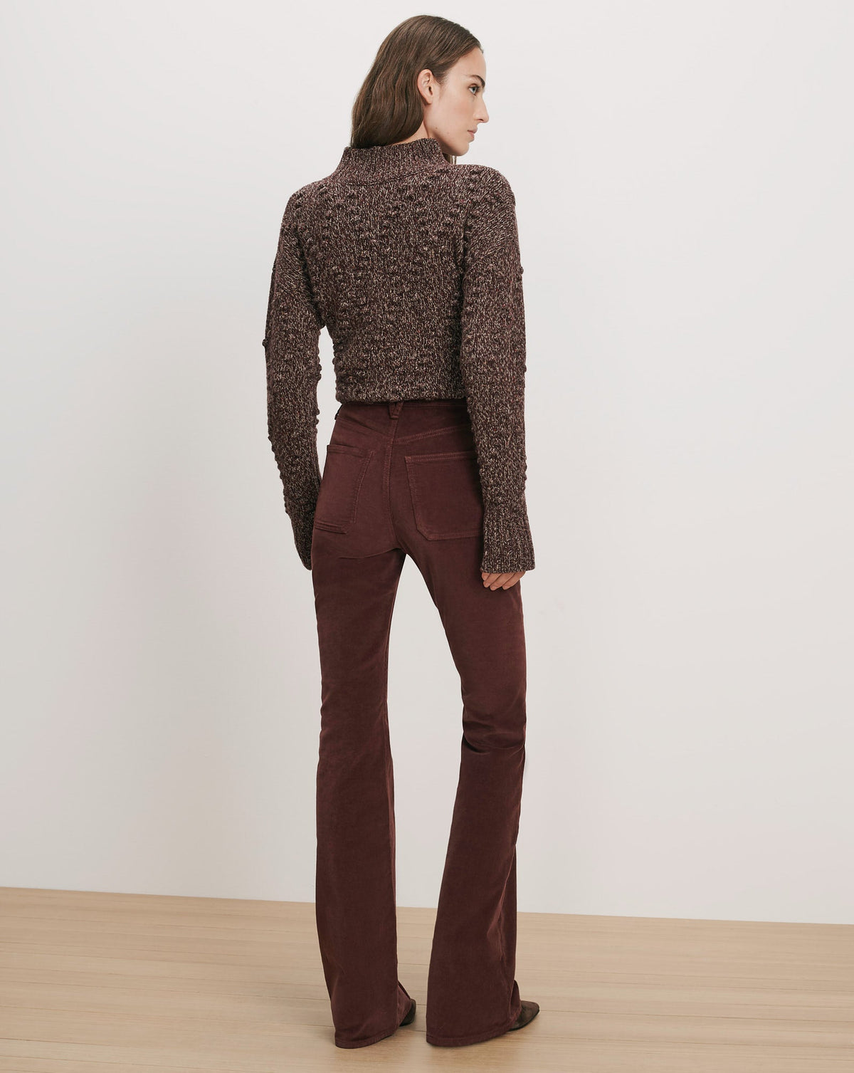 Tati Wool-Blend Sweater in Burgundy Multi - Veronica Beard Featured