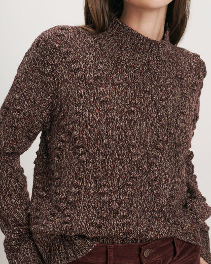 Tati Wool-Blend Sweater in Burgundy Multi - Veronica Beard Featured