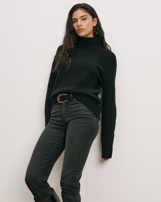 Journey Wool-Cashmere Sweater in Black - Veronica Beard Essential