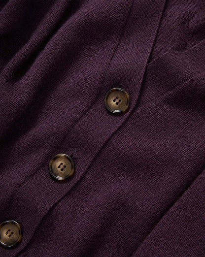 Solene Cashmere Cardigan in Dark Purple - Veronica Beard Signature